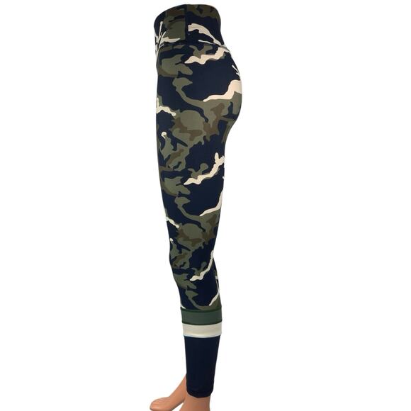 The Upside Navy Green Camo Camouflage High Waist Workout Ankle Leggings Pants 6 - Picture 2 of 7